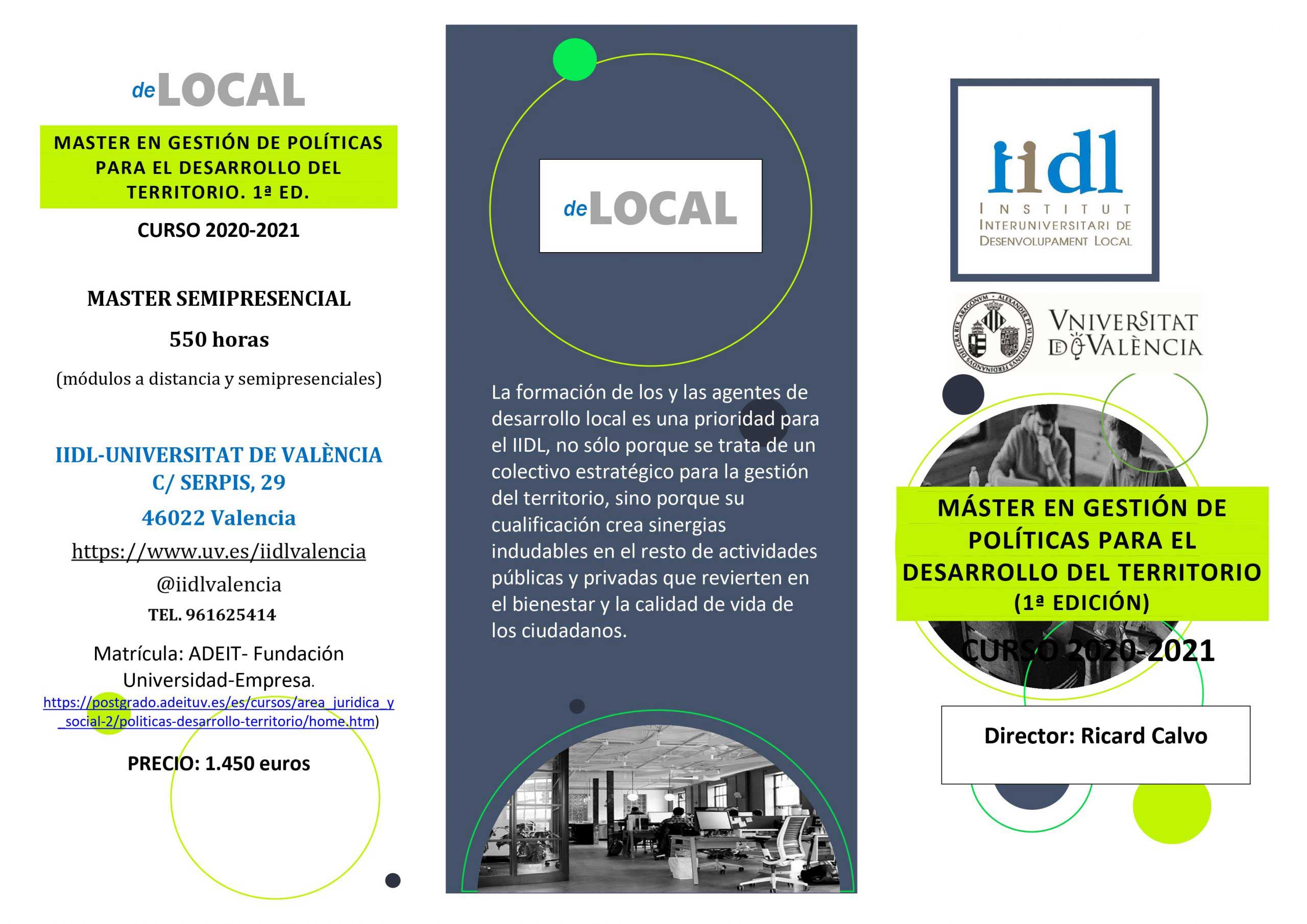 MÁSTER EN GESTIÓN DE POLÍTICAS PARA EL DESARROLLO DEL TERRITORIO (1ª EDICIÓN)