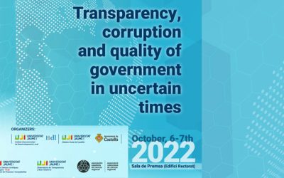 III Workshop Transparencia y Buen Gobierno: «Transparency, corruption and quality of government in uncertain times»