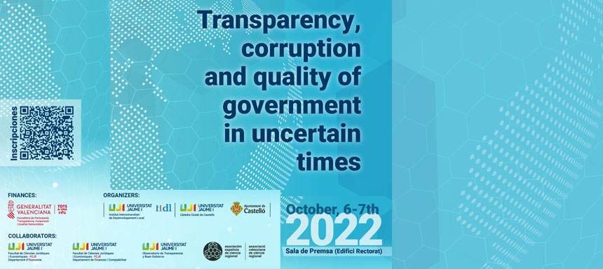 III Workshop Transparencia y Buen Gobierno: «Transparency, corruption and quality of government in uncertain times»