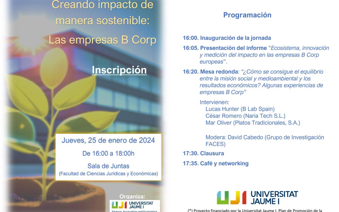 Jornada «Creando impacto de manera sostenible: las empresas B Corp»