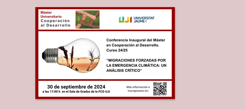 Conferencia Inaugural del Máster Universitario en Cooperación al Desarrollo. Curso 24/25